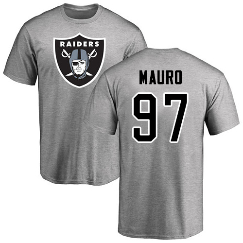 Men Oakland Raiders Ash Josh Mauro Name and Number Logo NFL Football #97 T Shirt->oakland raiders->NFL Jersey